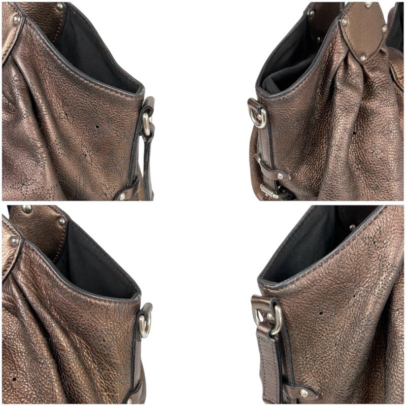 Louis Vuitton Shoulder Bag Tote Bag Bronze Gold Mahina L Perforated Leather