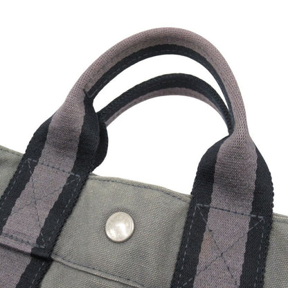 Hermes Bag Fourre Tout PM Canvas Tote Hand Bag Gray Men Women Used
