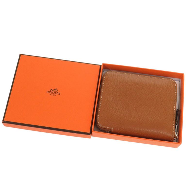 Hermes Azap Silk Quin Compact Vaux Epson Gold Stamped Z (2022) Coin Case Brown