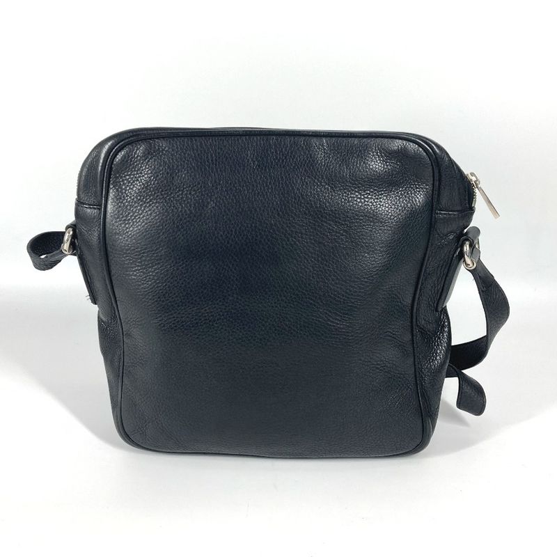 Gucci Shoulder Bag Logo Interlocking G 337084 Leather Black