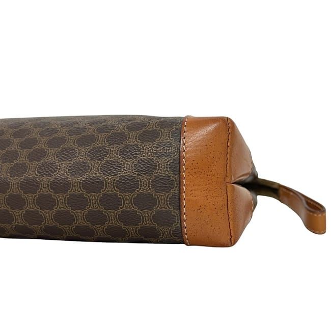 Celine Second Bag Brown Macadam Clutch Bag PVC Leather