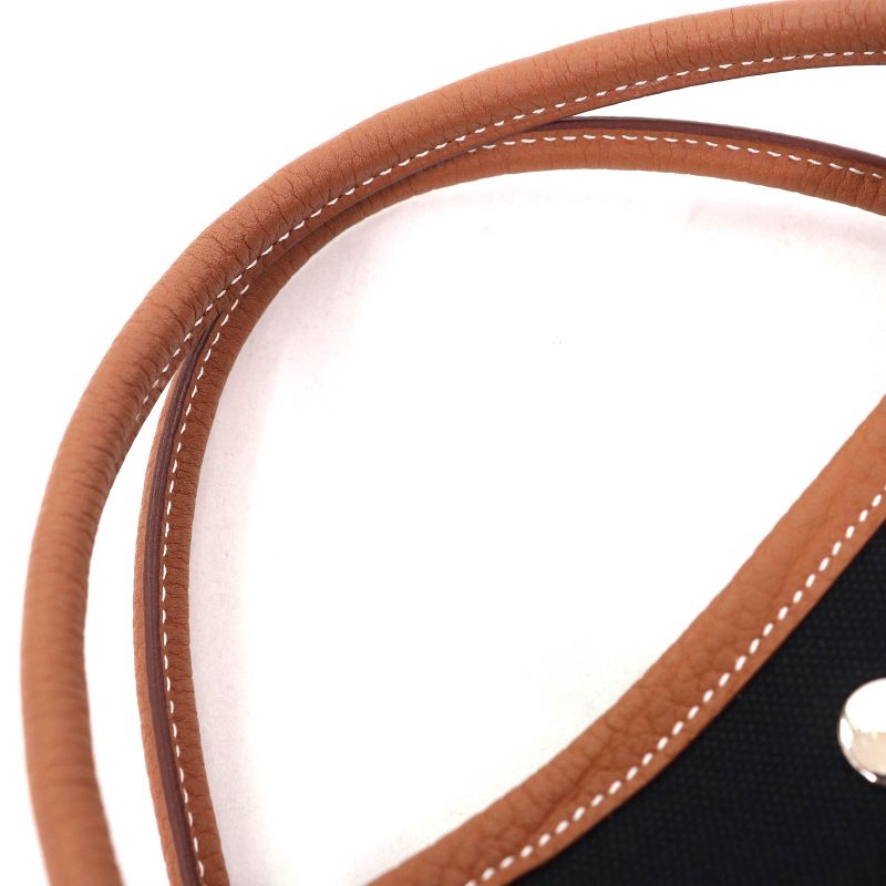 Hermes Garden Party Pocket Vertical Toile Military/negonda Serie Button Tote