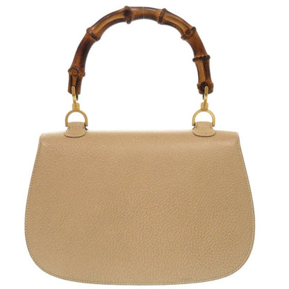 Gucci Bamboo 000 29 0633 Leather Beige 2WAY Handbag Shoulder Bag 0174 Gucci
