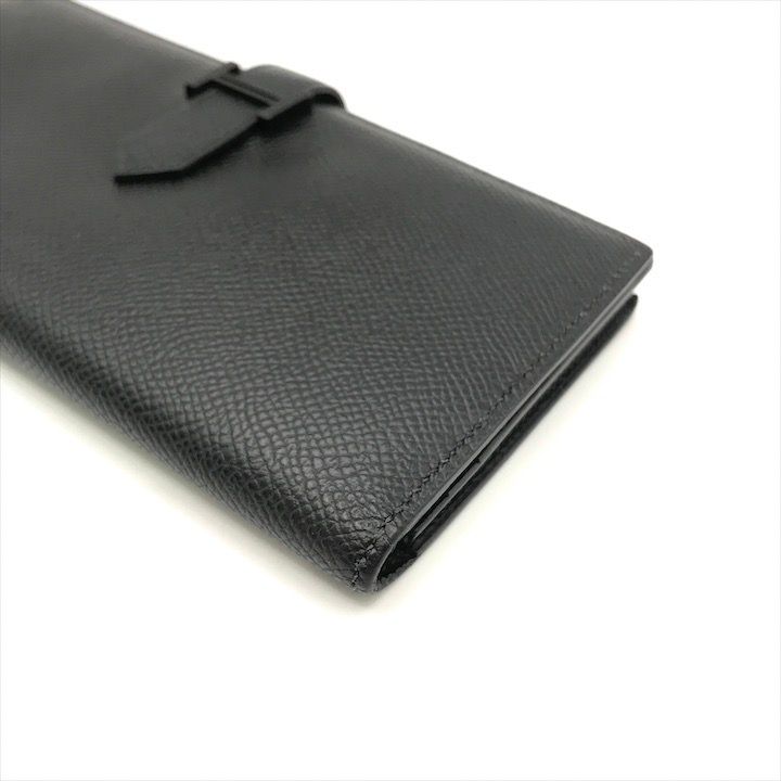 Hermes Bearn Souffle Veau Epsom Monochrome Bifold Wallet Black