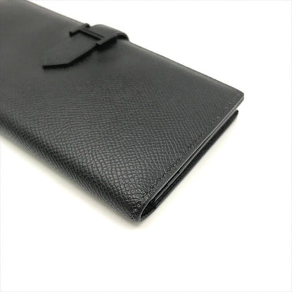 Hermes Bearn Souffle Veau Epsom Monochrome Bifold Wallet Black