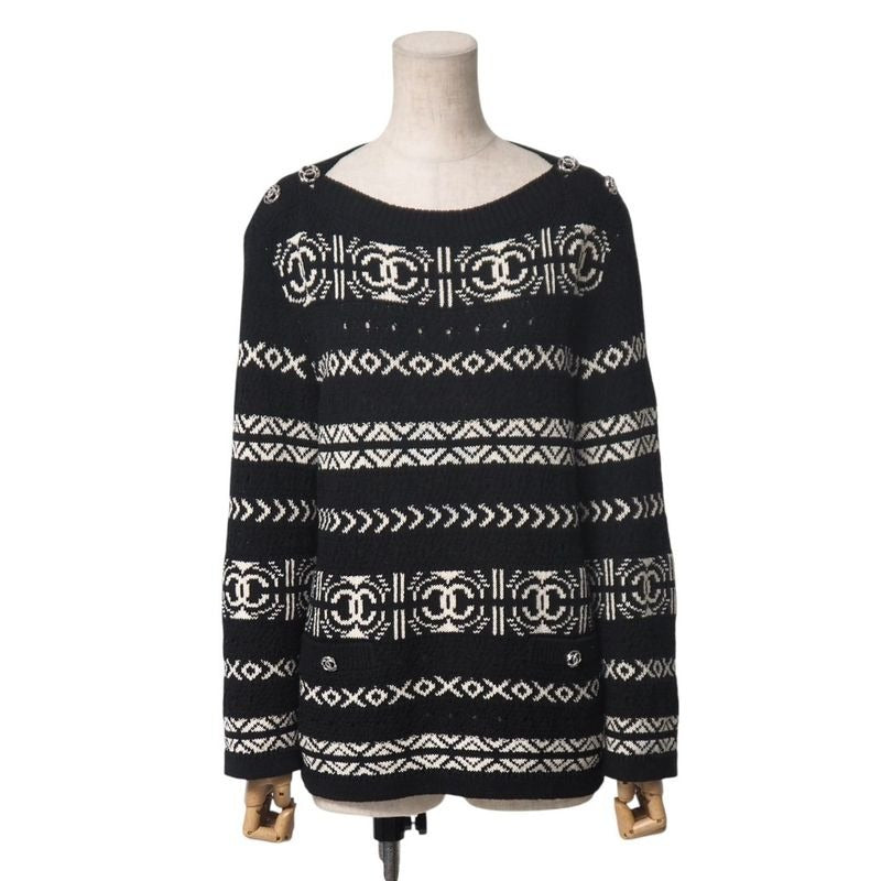 Chanel Knitwear Size 36 20 P Total Pattern Coco Mark CC Knit Sweater