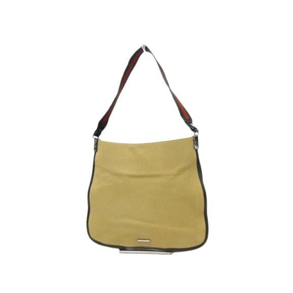 Gucci Shoulder Bag Sherry Line 001-4321 Beige Canvas And Leather Silver