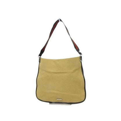 Gucci Shoulder Bag Sherry Line 001-4321 Beige Canvas And Leather Silver