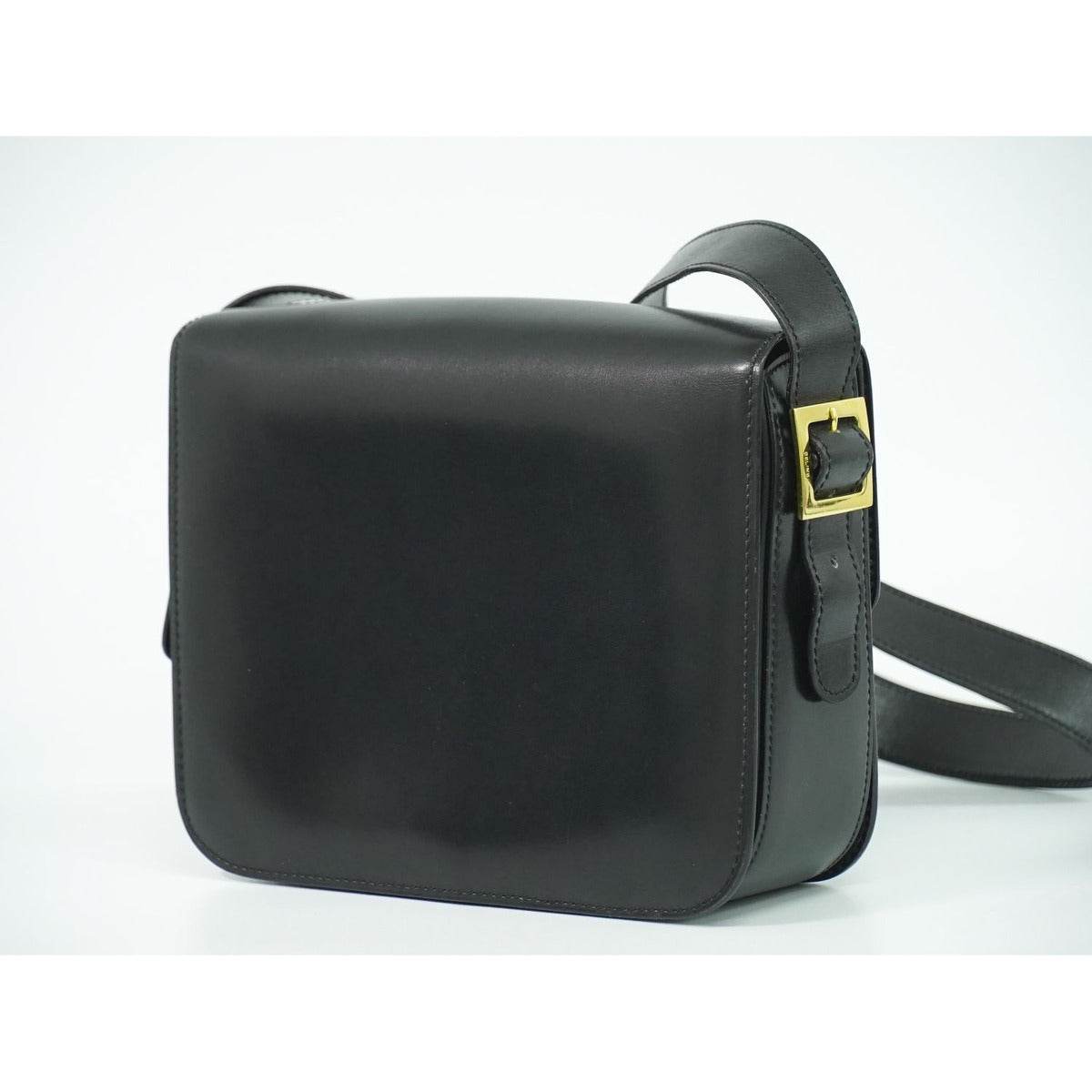 Celine Leather Shoulder Bag Pochette Black — view 2