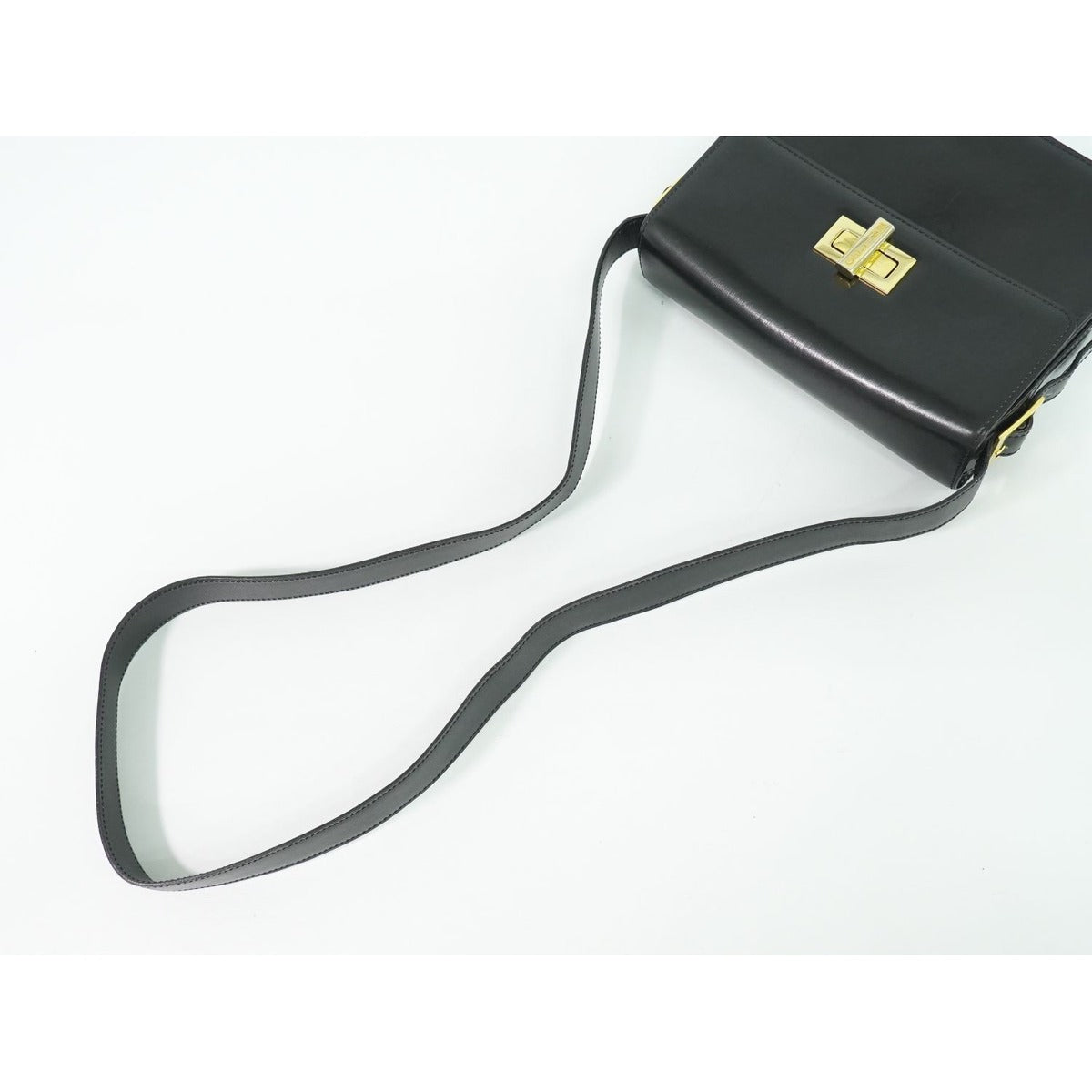 Celine Leather Shoulder Bag Pochette Black — view 4