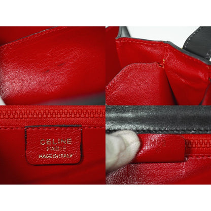 Celine Leather Shoulder Bag Pochette Black — view 9