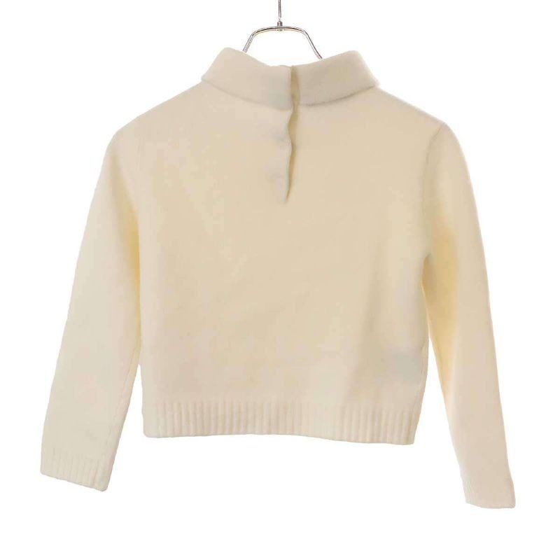 Prada 25 SS Wool Turtleneck Knit Sweater 16 bk White 36