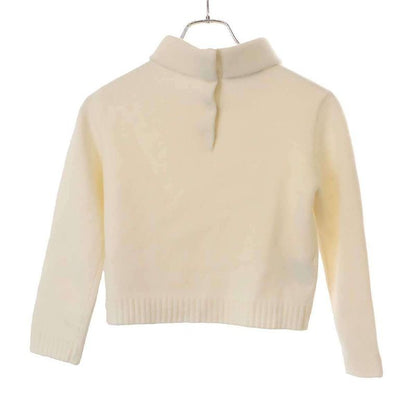 Prada 25 SS Wool Turtleneck Knit Sweater 16 bk White 36