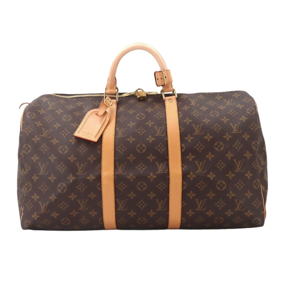 Louis Vuitton Monogram Keepall 50 Boston Bag Brown