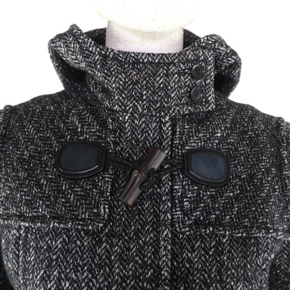 Gucci Wool Cotton Blend Hood Duffel Coat with Toggle Buttons Black — view 4