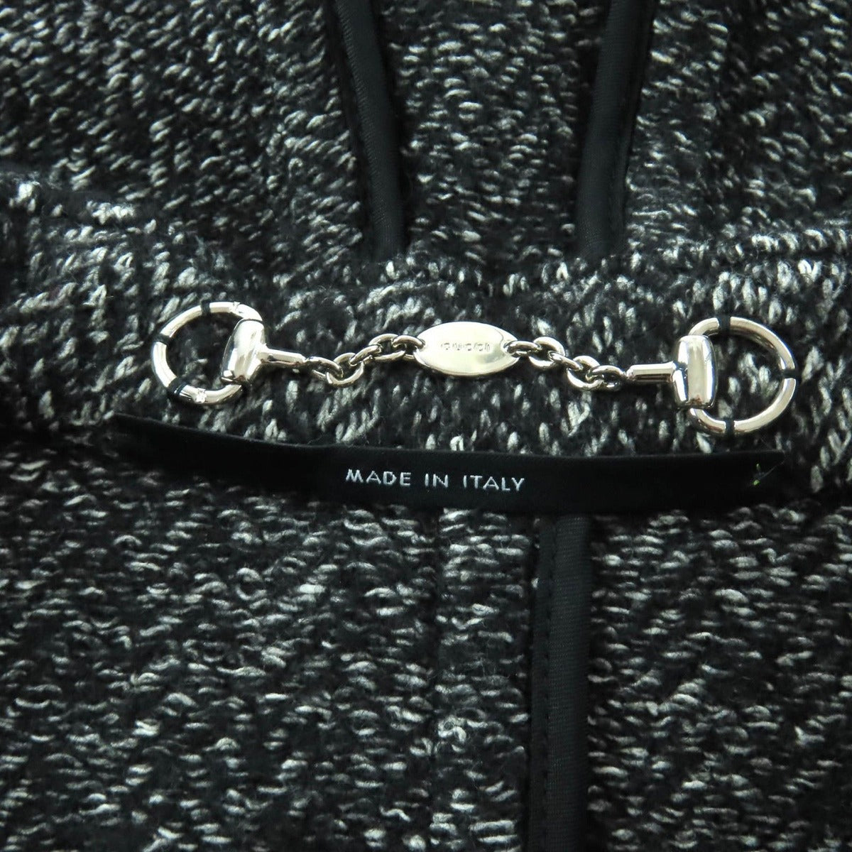 Gucci Wool Cotton Blend Hood Duffel Coat with Toggle Buttons Black — view 7
