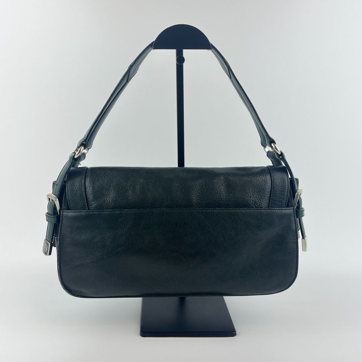 Loewe Anagram Studded Shoulder Bag Green Leather Vintage — view 3