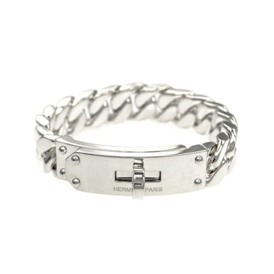 Hermes Bracelet Kelly Gourmet GM SH AG 925 Silver Bangle Accessories