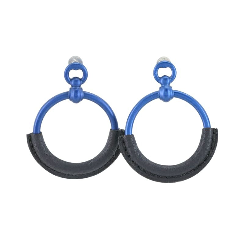 Hermes Loop PM Earrings Swift Blue Indigo Accessory Aluminum