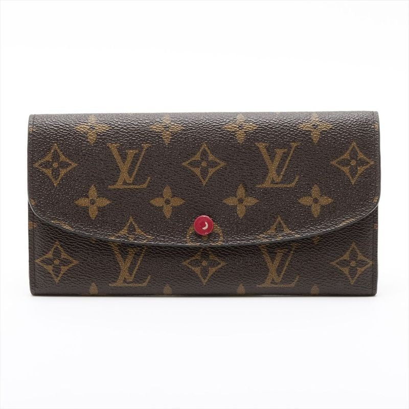 Louis Vuitton Monogram Portefeuille Emilie Zipper Long Wallet Brown