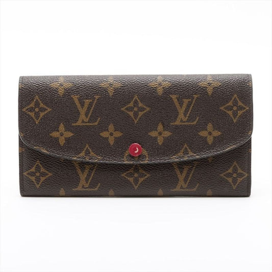 Louis Vuitton Monogram Portefeuille Emilie Zipper Long Wallet Brown