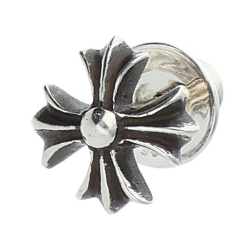 Chrome Hearts No2 CH Pls CH Plus Stud Silver Earrings