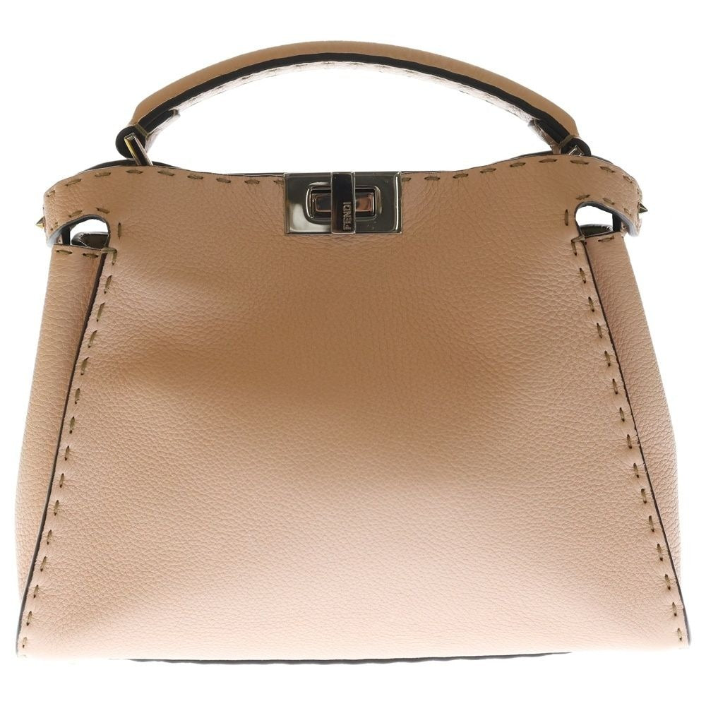 Fendi Peekaboo Selleria Essential Shoulder Bag Pink Leather