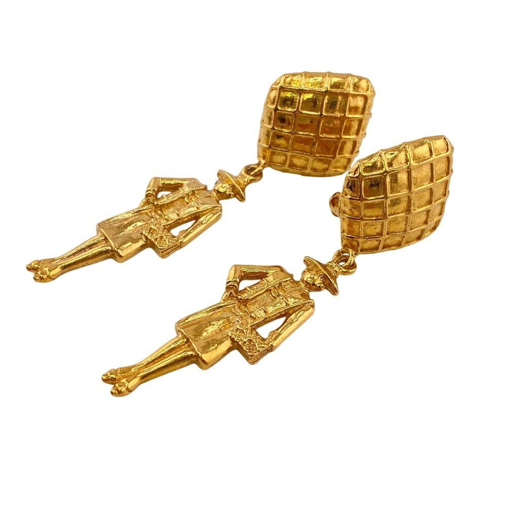 Chanel Mademoiselle Earrings Brand Accessories Jewelry Gold