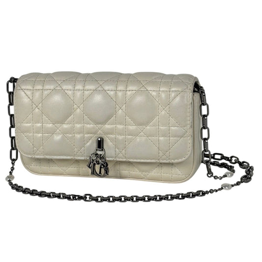 Dior Cannage Chain Shoulder Bag Logo 2-Way Clutch