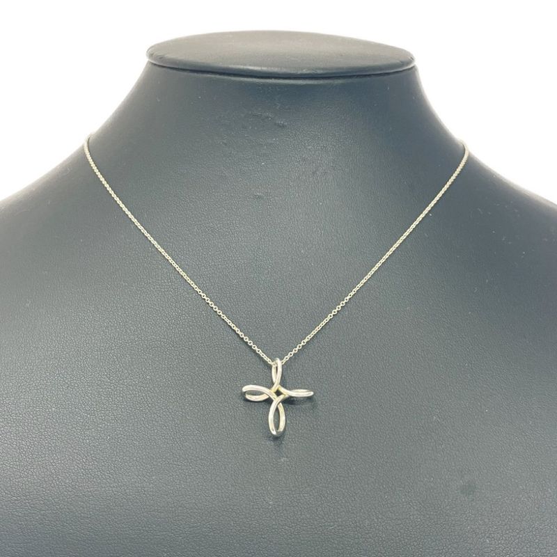 Tiffany & Co Silver Open Cross Necklace 2.6g 925 Engraved 426096 Necklace
