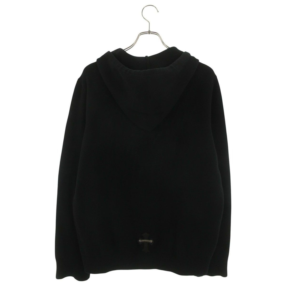 Chrome Hearts Not Leather Cross Patch Cashmere Knit Pullover Hoodie with — view 2
