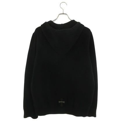 Chrome Hearts Not Leather Cross Patch Cashmere Knit Pullover Hoodie with — view 2