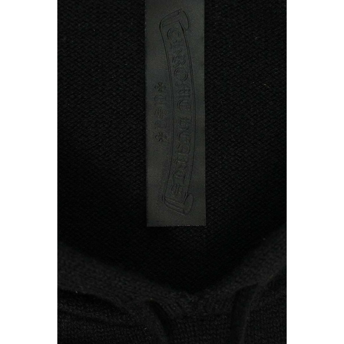 Chrome Hearts Not Leather Cross Patch Cashmere Knit Pullover Hoodie with — view 3