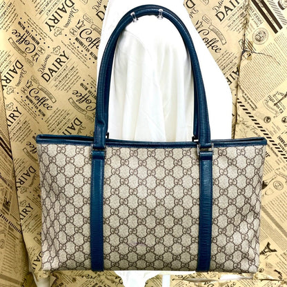 Gucci GG Pattern Supreme Tote A4 Beige Blue