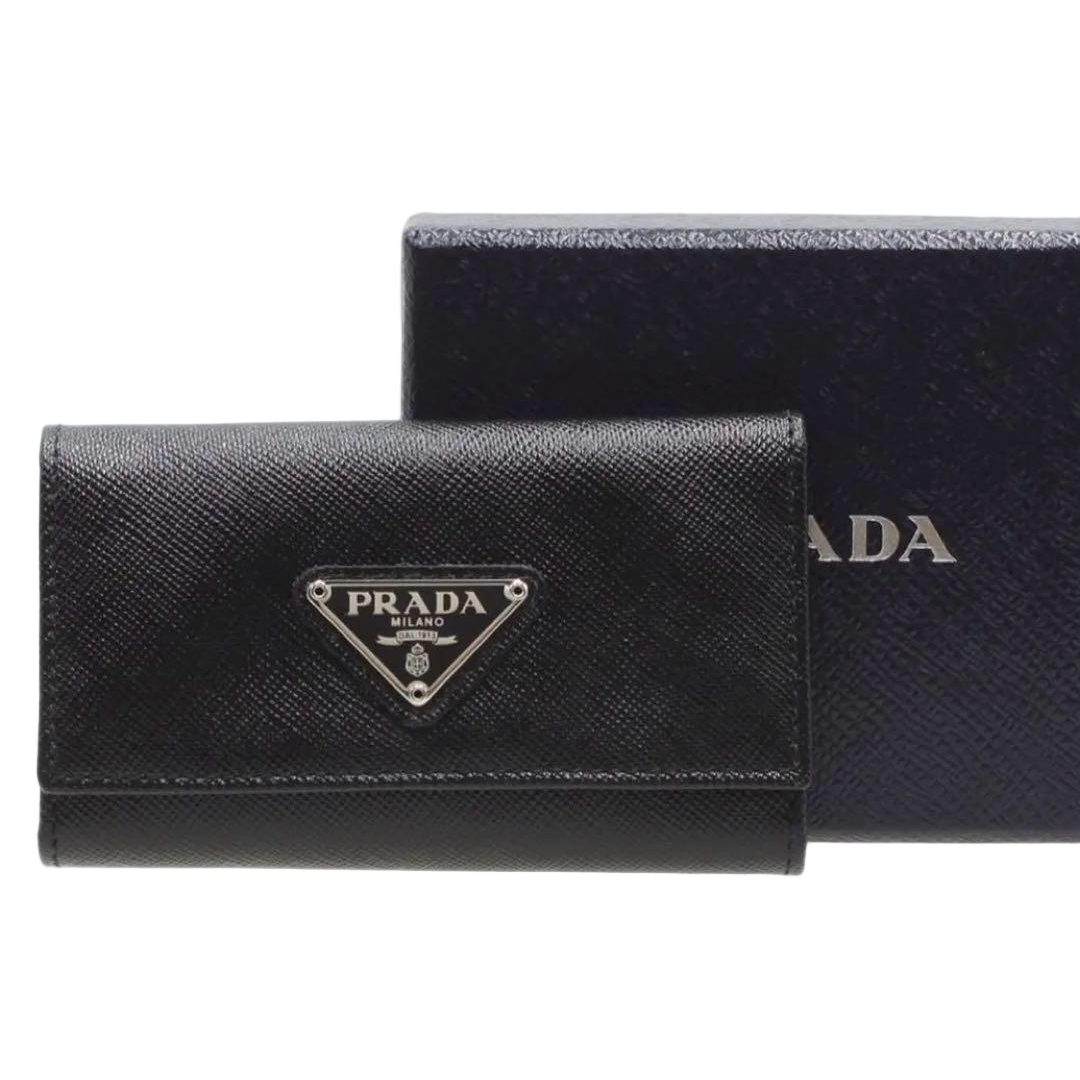 Prada Saffiano Leather Key Case Key Holder