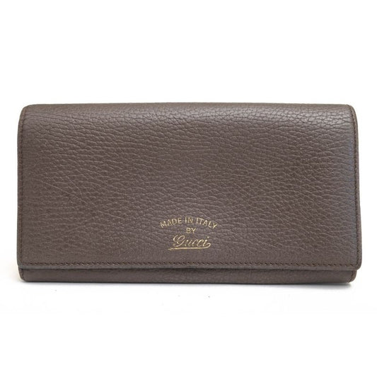 Gucci Long Wallet Women Leather Gray Swing Flap