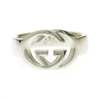 Gucci Silver Interlocking G Ring 5.2g 925 Engraved 368333 Ring