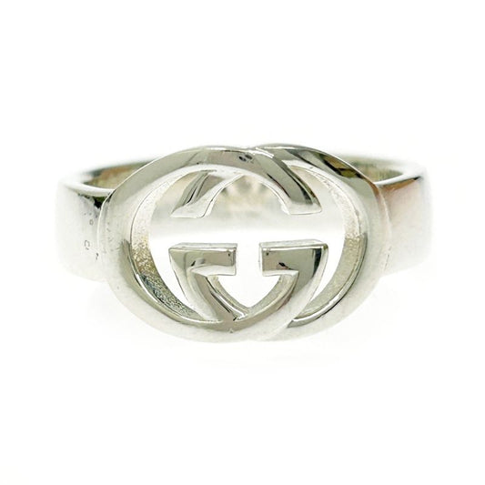 Gucci Silver Interlocking G Ring 5.2g 925 Engraved 368333 Ring