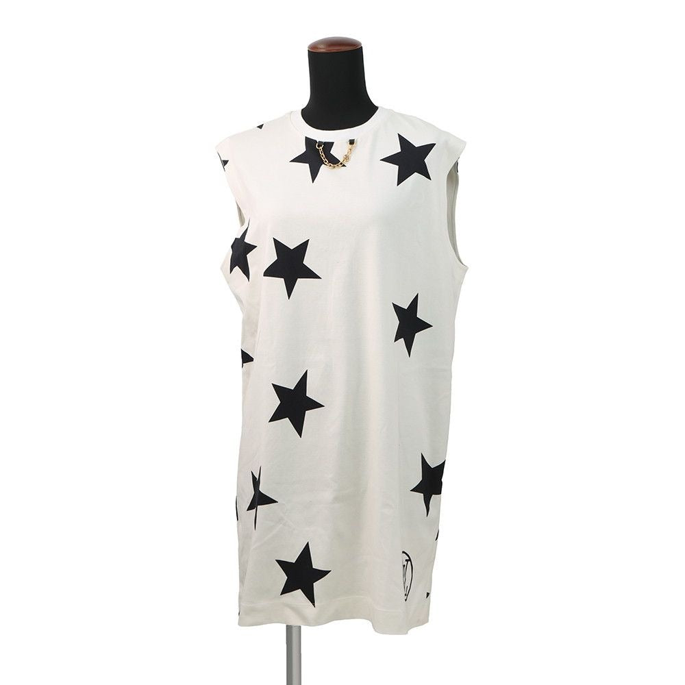 Louis Vuitton Dress LV Logo Star Chain Cotton White Black