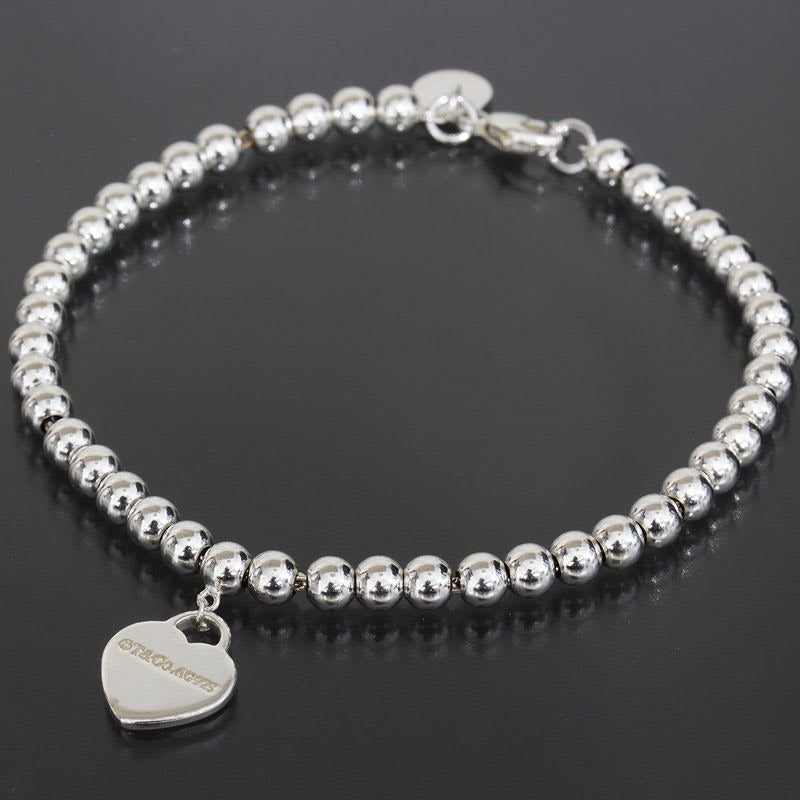 Tiffany & Co Heart Ball Chain Bracelet AG 925 E1696