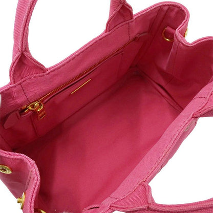 Prada Bag Women's Brand Handbag Shoulder Bag 2way Canvas Canapa Mini Pink
