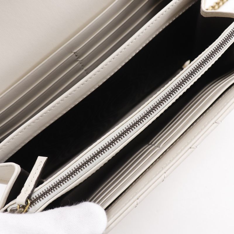 Gucci GG Marmont Chain Shoulder 2WAY Clutch 474575 Calf White Ladies Chain