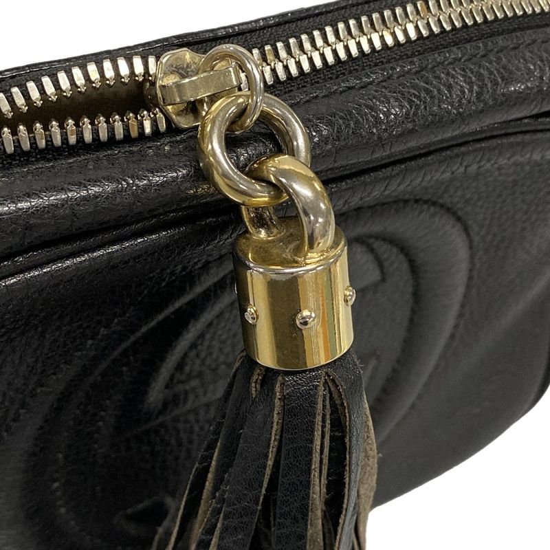 Gucci Shoulder Bag Soho 308364 Black Leather