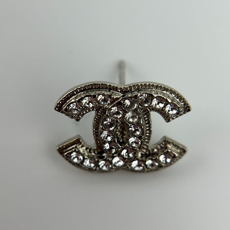 Chanel Coco Mark Accessories Earrings Silver A11V Vintage Ladies