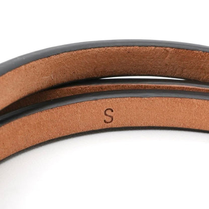 Loewe Bracelet Bangle Cuff Black Gold Anagram Logo Twist Calf Leather