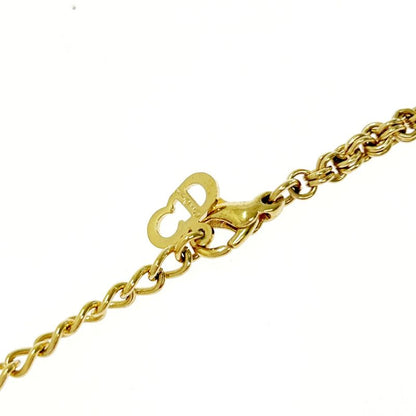 Christian Dior GP Rhinestone CD Logo Necklace Women's Gold 404730 Necklace