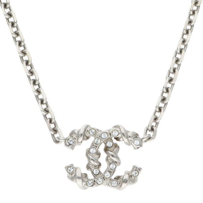 Chanel Coco Mark Silver Necklace Women