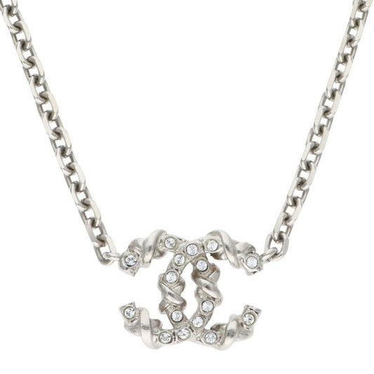 Chanel Coco Mark Silver Necklace Women