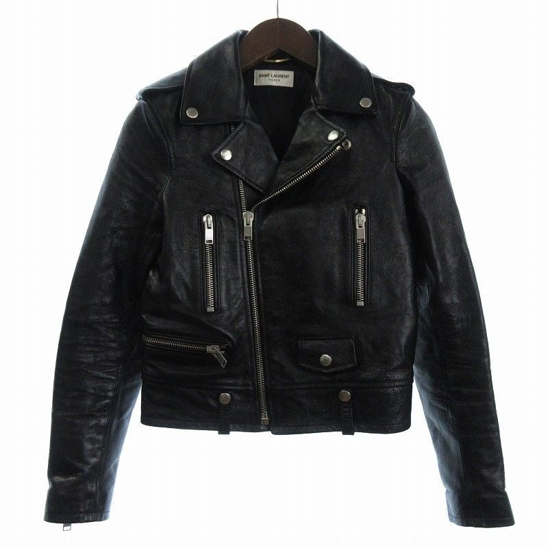 Saint Laurent Paris L01 Classic Motorcycle Leather Jacket Double Riders