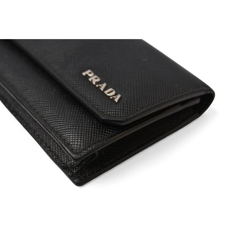 Prada Card Case Coin Business Holder Logo Leather Nero Black — view 4